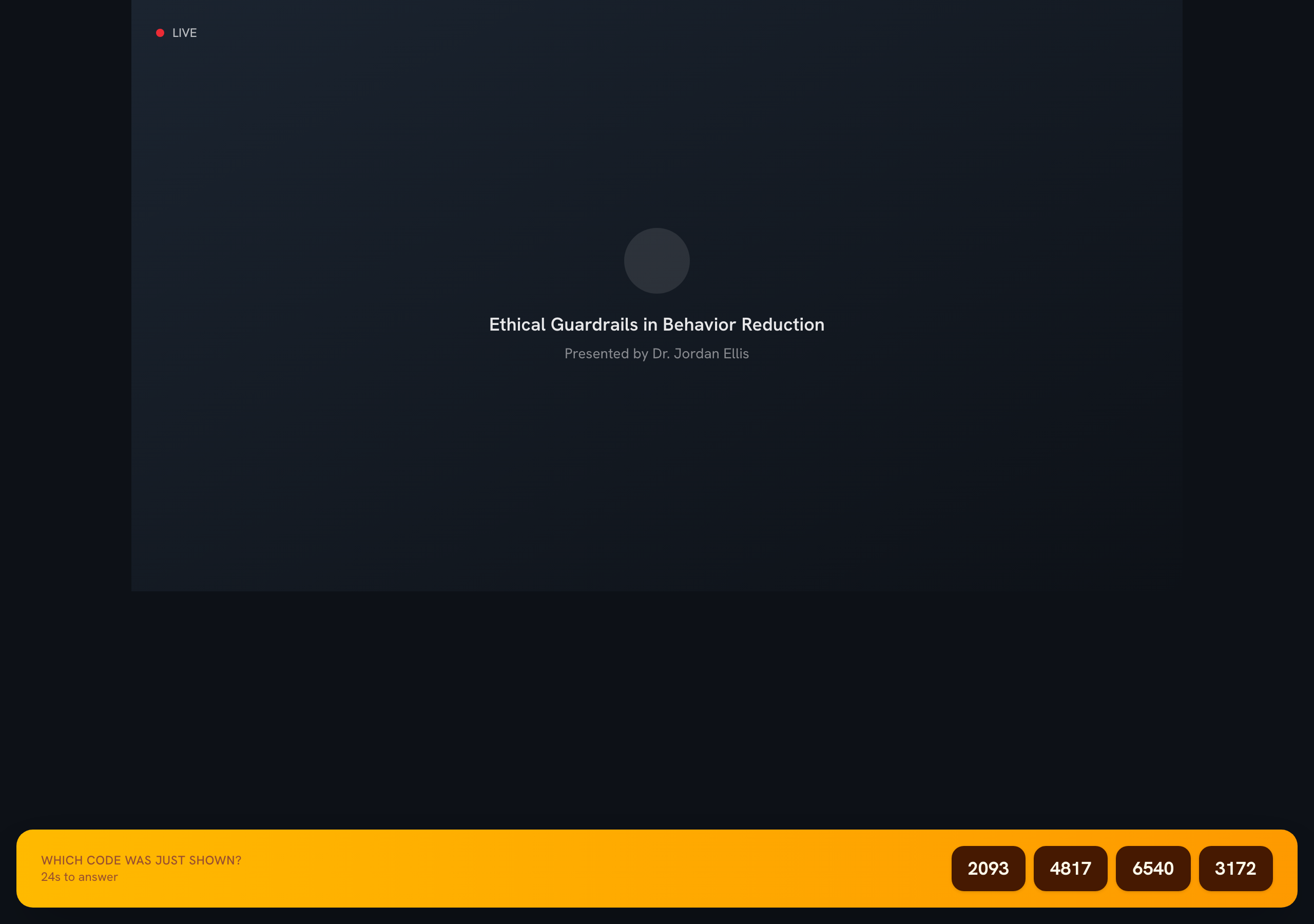 Four number buttons for the attendance check on the live player