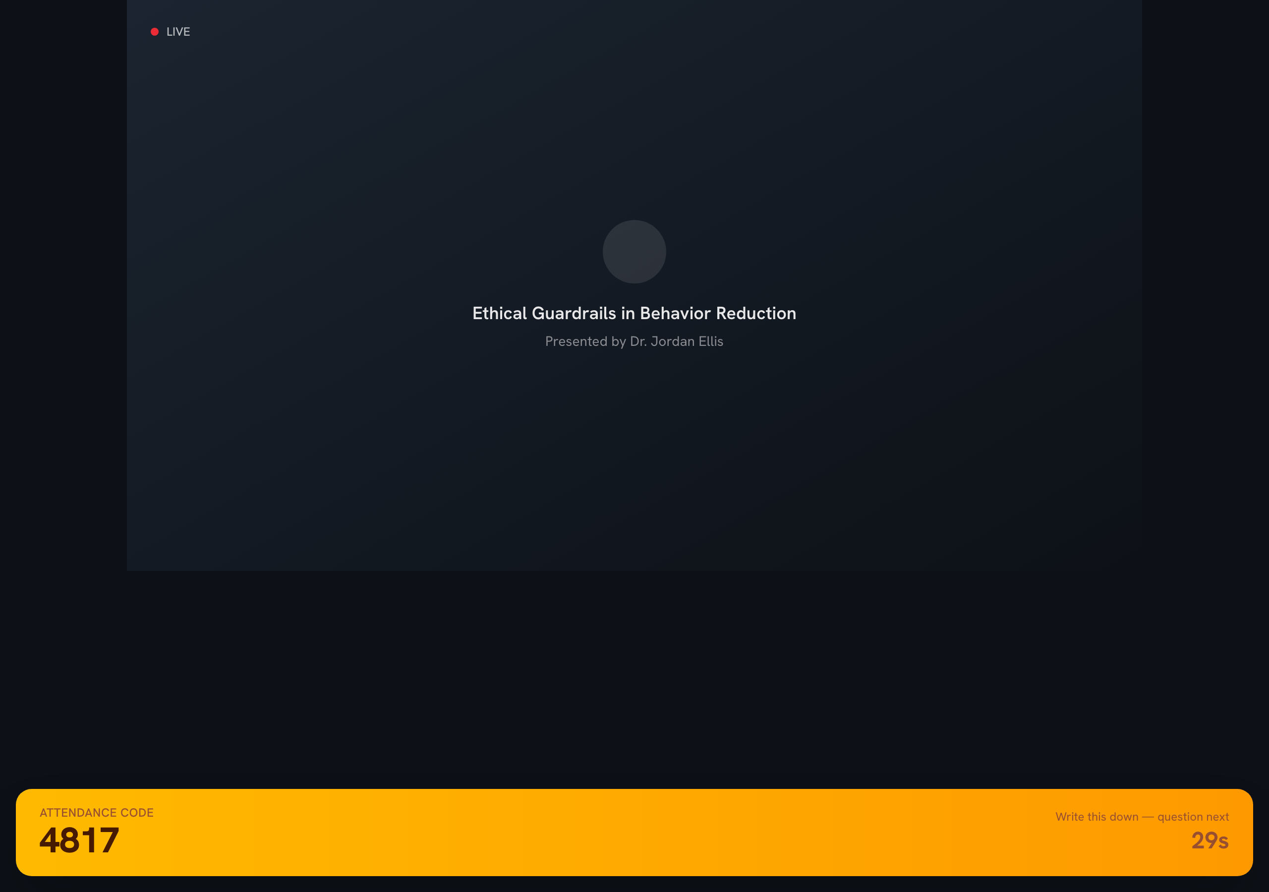 OpenCEU live stream player during a session